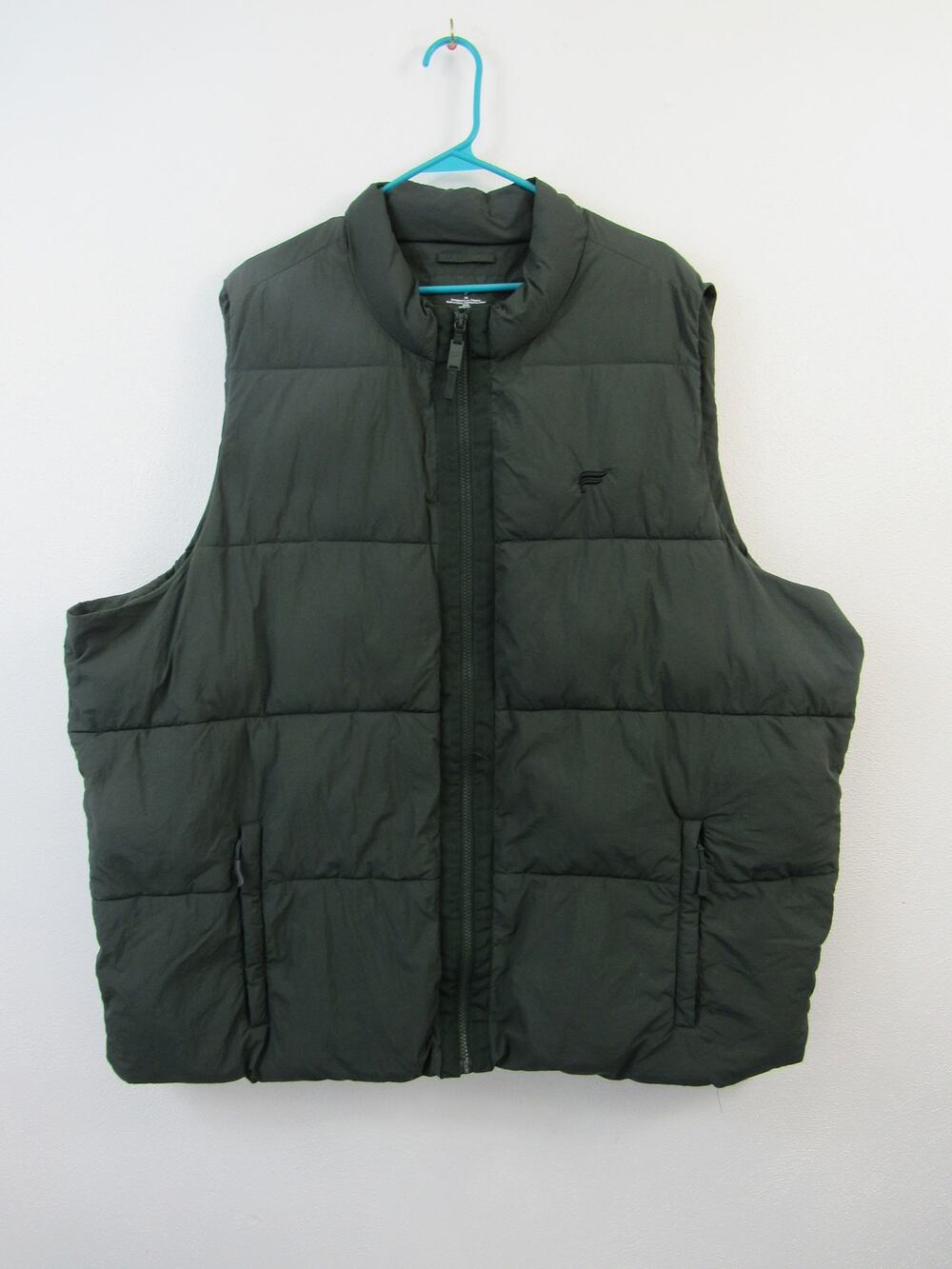 Fabletics Mens 3X The Essential Puffer Vest Alpine Green Zipper Closure Mens